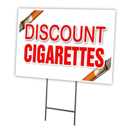 Signmission Discount Cigarettes Yard Sign & Stake outdoor plastic coroplast window, C-1824 Discount Cigarettes C-1824 Discount Cigarettes